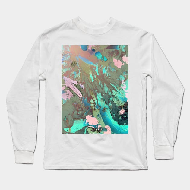 Carribean psychedelic marble ink Long Sleeve T-Shirt by mikath